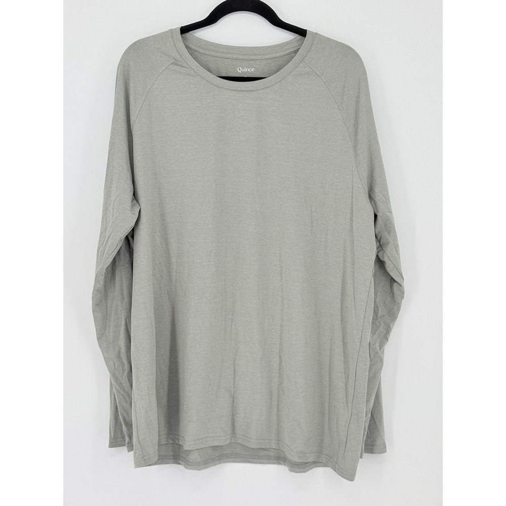 Quince Mens Flowknit Breeze Performance Long Sleeve Tee Heather Aloe XL